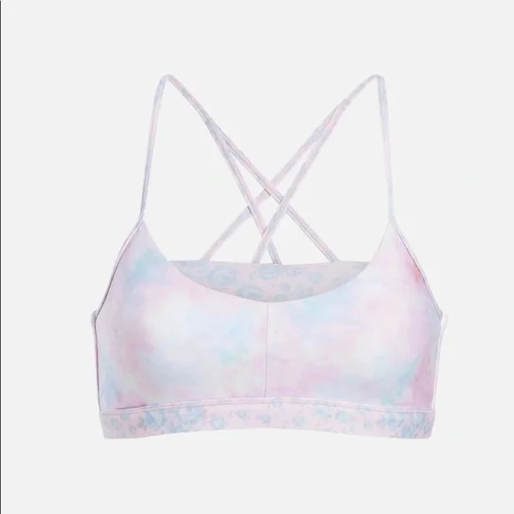 LoveShackFancy x Bandier Strappy Bra in Tie Dye Cotton Candy Rose XS - Picture 5 of 7
